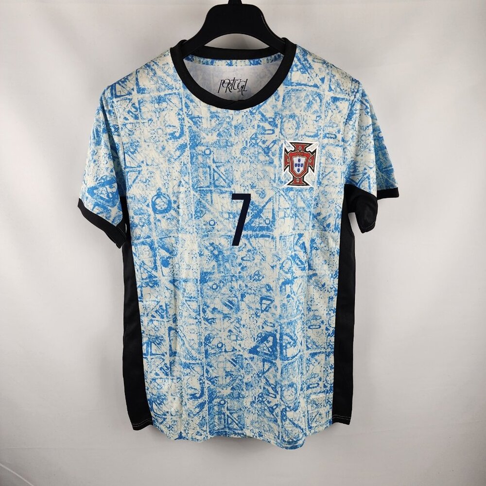 Portugal 2024 Away Soccer Jersey Mens Large Multi  Ronaldo #7 NWT